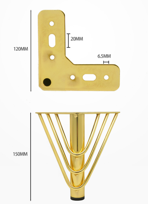 6033 - Custom Modern Gold Chrome Metal Cabinet Sofa Furniture Legs Replacement Metal Sofa Legs For Living Room - Image 2