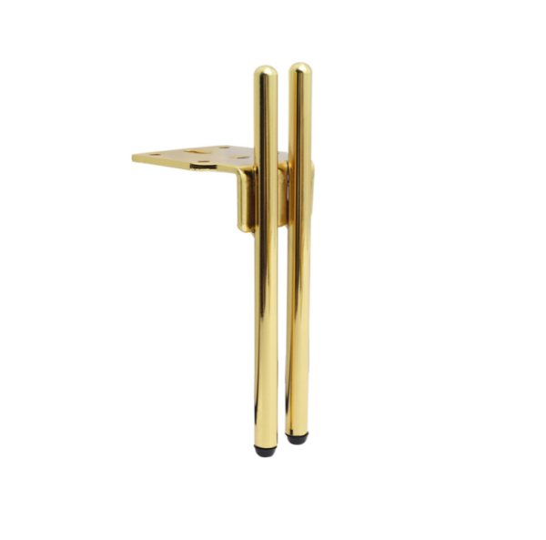 6041 - Hairpin furniture parts metal golden straight sofa legs / cabinet feet support